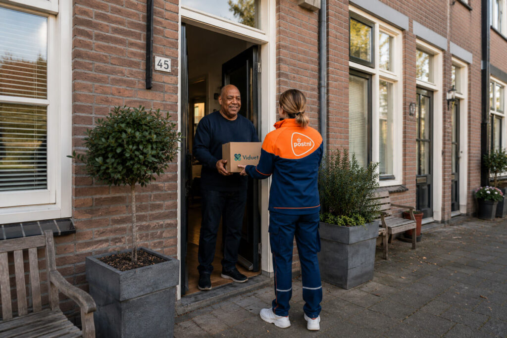 Meetapparatuur voor Viduet thuismetingen worden naar de patiënt verstuurd